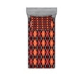 thumbnail image 2 of Ambesonne Geometric Fitted Sheet & Pillow Sham Set, Autumn Scottish Argyle, Queen, Multicolor, 2 of 3