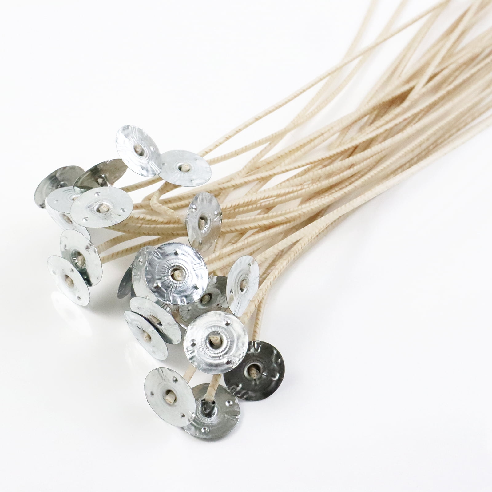 9" Medium Candle Wicks with Clips by Make Market – Pre-Waxed Cotton Wicks with Metal Tabs for DIY Candle Making - 6 Pack