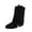 Black, variant on Women's Mid-Calf Boots Fashion Suede Side Slit Booties Comfortable Heels for Casual Dress in Fall Winter
