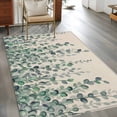 thumbnail image 2 of Teal Green Eucalyptus Leaves Area Rugs 4'x6', Washable Small Throw Rugs for Office Bathroom, Spring Plants Country Beige Indoor Outdoor Rug Non-Slip Low Pile Carpet Runner Reversible Floor Mats, 2 of 8