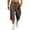 Coffee-490427BB, variant on Men's Capri Cargo 3/4 Pants Baggy Wide Leg Below Knee 3/4 Cotton Cargo Casual Shorts Drawstring Lightweight Cargo Shorts Men Black XXL