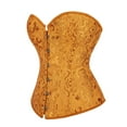 thumbnail image 3 of Hpapadks Waist Trainer Corset for Women Bustier Adjustable Boned with Bow Tie Front Vintage Solid Corset Belt Halloween Gold, 3 of 4