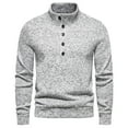 thumbnail image 2 of qucoqpe Men's Turtleneck Sweater Midweight Five-Button Long Sleeve Pullover Sweaters, 2 of 5
