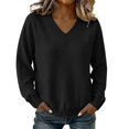 thumbnail image 6 of SSZMDLB Women Sweater Long Sleeve Loose Fit Casual Pullover Tops Solid Color Fall Winter Basic Soft Knit Blouses, Black M, 6 of 6