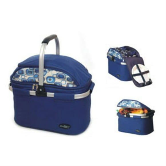 Aluminum framed picnic cooler basket for 4 persons - PB9-1001-Blue