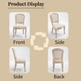 thumbnail image 6 of Noble House French Country Dining Chairs with Cushion Back and Carved Wood Frame for Living Room, Beige, Set of 2, 6 of 13