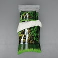 thumbnail image 2 of Ambesonne Nature Bedding Set 4 Pcs, Lake Garden Waterfall, Queen, Green, 2 of 3