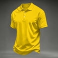 thumbnail image 2 of Trgacdwlo Men Polo Shirts Collared Button Mens Shirts Short Sleeve Quick Dry Summer Breathable Golf Polo Shirts for Men Yellow S, 2 of 7