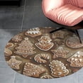 thumbnail image 4 of Christmas My Favorite Gingerbread Cookies Round Carpet Circle Rug Outdoor Patio Area Rug Washable Large Area Rugs Hallway Room Decor Fitness Mats, 4 of 8