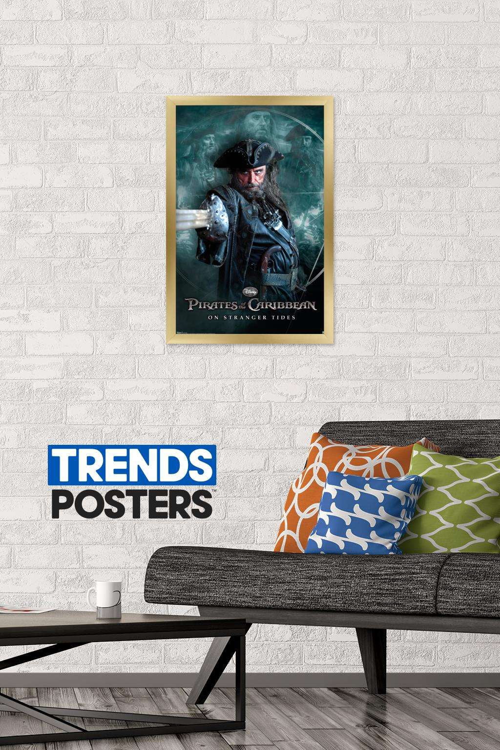 Disney Pirates of the Caribbean: On Stranger Tides - Black Beard Wall Poster, 14.725" x 22.375", Framed