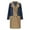 Marine, variante sur Veste Femme, Veste Longue en Denim Patchwork Col Tailleur Automne Hiver