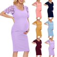 thumbnail image 1 of Robes Grande Taille pour Femmes Robe d'Allaitement Fournisseur Robe de Maternité Manches Courtes en Maille Robe d'Été Grande Taille RD2 m, 1 of 6