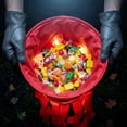 thumbnail image 6 of Lksixu Halloween Candy Bags, Jack-O'-Lantern Windsock Shaped Fabric Candy Bucket with LED Lights, Portable Trick or Treat Bags with Handle, Reusable Large Goodie Basket Spooky Tote Bags for Party, 6 of 8