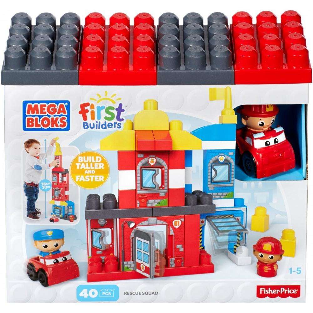Kids Building Blocks Rescue Squad Construction Firefighter Polices 40pcs Toy NEW 
