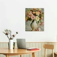thumbnail image 3 of HENGT  Canvas Print Wall Art Vintage Pink &amp; White Roses in Vase Floral Plants Photography Modern Art Rustic Colorful Multicolor Warm for Living Room, Bedroom, Office - 16"x20" Natural, 3 of 5