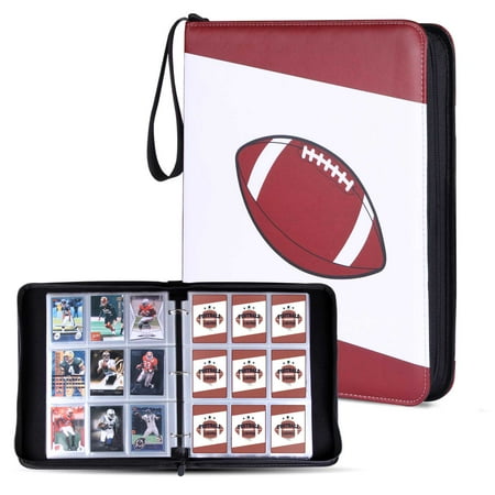 Football Cards Binder Holds Up to 720 Cards with 40 Sleeves, Famard Trading Card Binder with Wraparound Zipper and Convenient Carry Loop, 3-Ring Album for Card Collection Storage