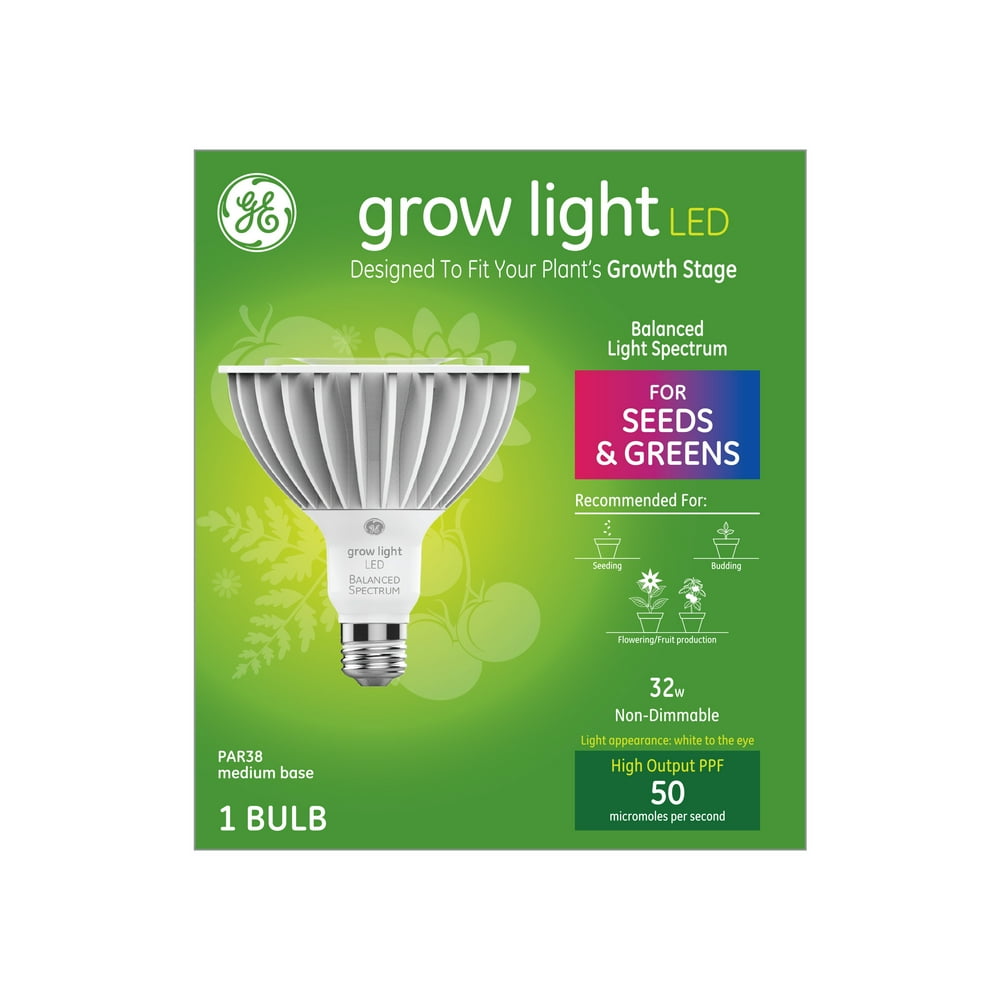 GE LED 32W Grow Light Par38 Balanced Spectrum Light Bulb ...