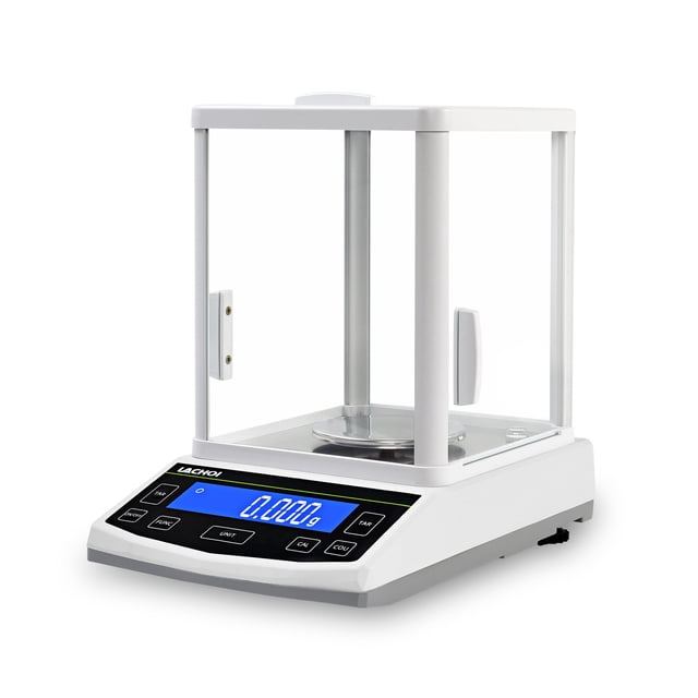 Balanza analítica LACHOI Báscula de laboratorio de 200 g/0,001 g con parabrisas