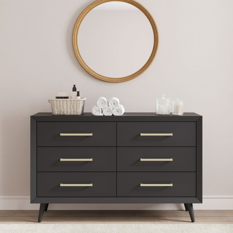 Child Craft Cranbrook 53" Interlocking 6-Drawer Double Dresser for Nursery  or Bedroom, Anti-Tip Kit, Ebony - Walmart.com