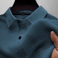 thumbnail image 4 of Blusa y camisa de manga corta con cuello vuelto para hombre, blusa de manga corta de seda helada con solapa y botones para hombre, 4 of 4
