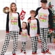 thumbnail image 2 of Pijamas familiares a juego de Navidad, conjuntos de pijamas a cuadros blancos y negros, Just Who Loves Christams en julio, 2 of 4