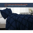 thumbnail image 2 of SGI Super King Plus Diamond Ruffle Comforter Set Microfiber 3 Piece Navy Blue, 2 of 5