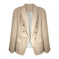thumbnail image 4 of Women's Plaid Blazer Jacketn Business Coat Khaki S, 4 of 4