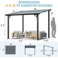 thumbnail image 3 of YODOLLA 8' x 10' Hardtop Gazebo Outdoor Aluminum Pergola ​For Garden, Patio, Backyard-Dark ​Gray, 3 of 9