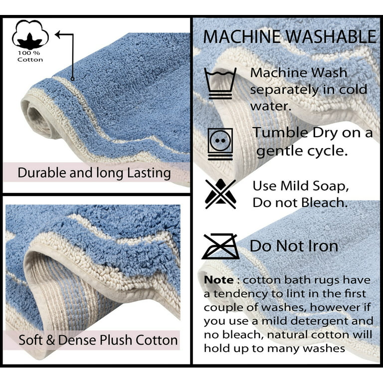 Home Weavers Allure Collection 100% Cotton Non-Slip Bathroom Rug