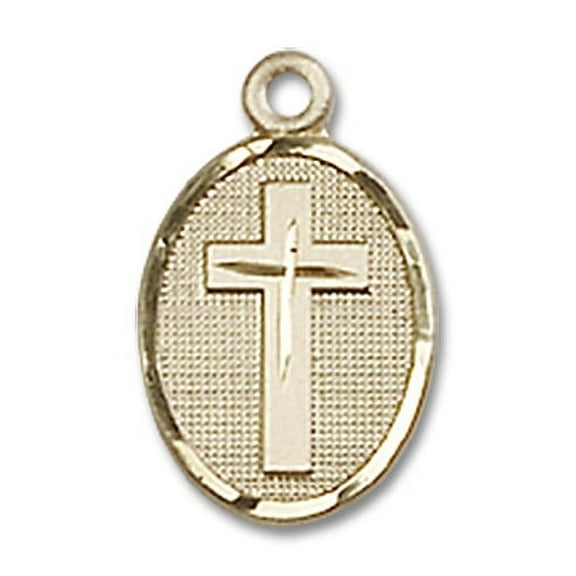 14kt Yellow Gold Cross Medal 1/2 x 1/4 inches