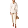 thumbnail image 3 of Fabiana Filippi Womens Striped Belted Poplin Shirt US 6 White Parchment IT 42, 3 of 4