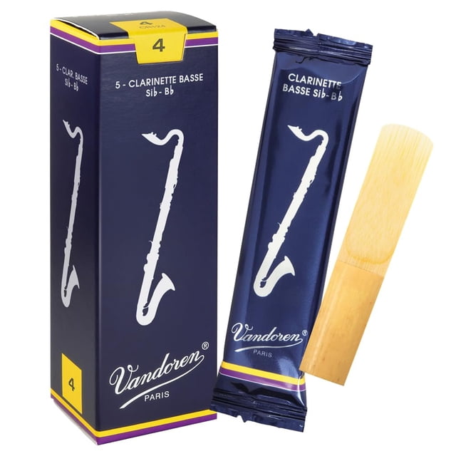 Cañas para clarinete bajo Vandoren Traditional Strength 4 (x5)