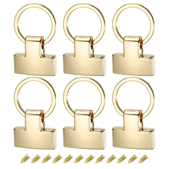 6Pack 22mm/ 0.87" Key Fob Hardware with Keychain Ring Purse Bag Hardware 20mm O Ring Light Golden