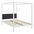 thumbnail image 1 of Modway Raina Powder Coated Sturdy Steel Queen Canopy Bed Frame in White/Gray, 1 of 5