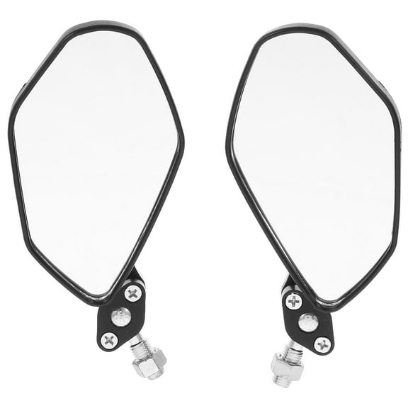 WHAMVOX Black Aluminum Alloy Motorcycle Rearview Mirrors Stylish Easy Install for Motorcycles and Scooters Size 1 Pair