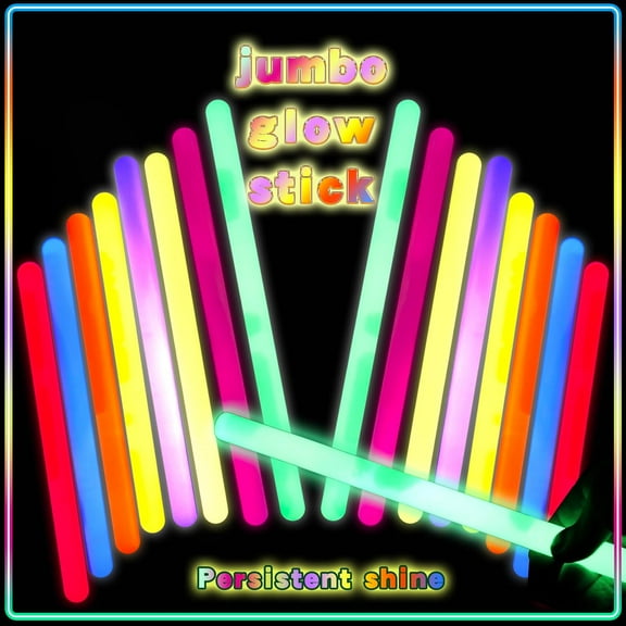 20 Pcs Ultra Bright Large Glow Sticks 14 Inch Industrial Grade 8 Colors Jumbo Light Sticks Emergency glow in the dark for Camping Accessories, Party,Hurricane, Earthquake, Survival Kit