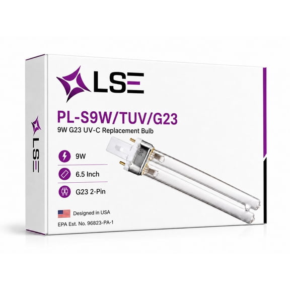 PL-S9W/TUV 9W G23 Plug-In Base 254NM Germicidal Bulb - designed in USA