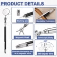 thumbnail image 4 of 3 In 1 Telescoping Inspection Mirror 1.2" Round 6.4" to 29.3" 360 Degree Stainless Steel Extendable Mirrors with Magnetic Pickup Tool and Marking Needle for Technicians, Black, 4 of 7