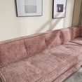 thumbnail image 2 of 3 Seater Chenille Convertible Sofa Bed with Modular Sections & Side Pockets – Compact Design for Small Spaces, Thick Cushions, No Assembly Required, Pink, 2 of 7