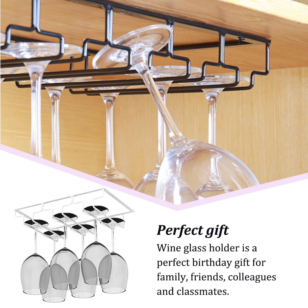 Wine Glass Holder Iron Hotel Restaurant Hanger Hanging Under Cabinet Organizer Under Cabinet Champagne Cup Rack Reusable Space Saving Display Shelf White Walmart