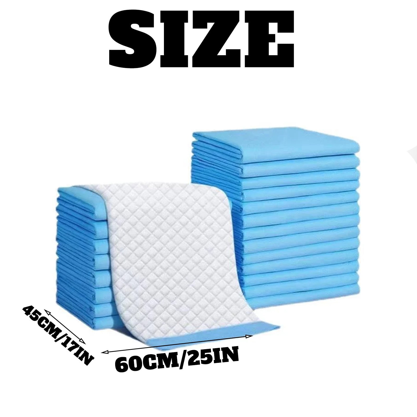 Pet Supplies Puppy Pads- Super Absorbent Dog Training Pads,Quick-Dry,Odor Control,Disposable Pee Pads,Leak-Proof Wee Wee Pads for Indoor Dogs(50PCS,Blue)