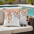 thumbnail image 4 of Orange Fall Leaves Outdoor Waterproof Pillow Covers, Vintage Country Plants Pastoral Farm Decorative Square Throw Pillowcase Sofa Cushion Sham for Patio/Couch/Chair, 16"x16" 2 Pack, 4 of 8