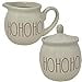 thumbnail image 3 of Rae Dunn HO HO HO in Christmas Red Large Letters LL Cream and Sugar 2 Pc. Set. By Magenta., 3 of 4