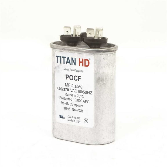 Packard POCF15A Titan Pro Oval Run Capacitor 15 MFD, 440/370 Volt