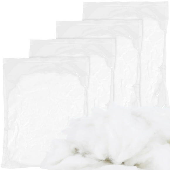 4 Bags Polyfill Stuffing Polyester Fiber, Pillow Couch Stuffed Filling Stuffings, High Resilience Fiber for Cushion Small Dolls Crafts Comforter DIY Padding Quilts