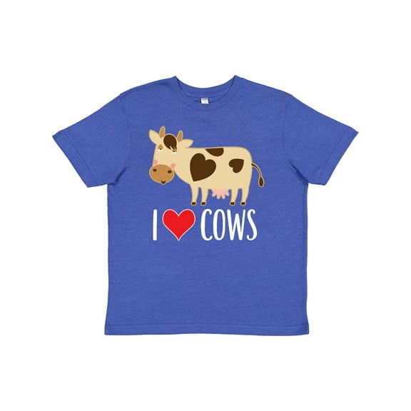 Inktastic I Love Cows Dairy Farmer Youth T-Shirt