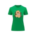 thumbnail image 2 of Playera Blusa De Capybara Con Paliacate Diseño Divertido Ropa Para Mujer Capibara Color Verde Talla Grande Marca Emil SaEs, 2 of 4