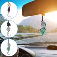 thumbnail image 4 of Hanging Car Charm for Eliminate Bad Lucky Dangling Moon Crystal Attract Positive Energy Healing Crystal Accessories for Car Rear View Mirror, 4 of 9