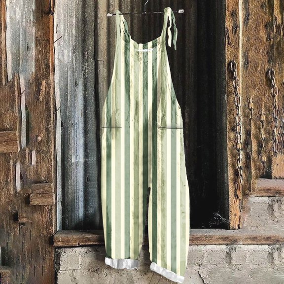 Haivin Women's Printed Pocket Sleeveless Casual Overalls for Daily Wear and Leisure