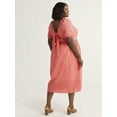 thumbnail image 3 of Time and Tru Women's and Women's Plus Square Neck Eyelet Midi Dress, Sizes XS-4X, 3 of 5